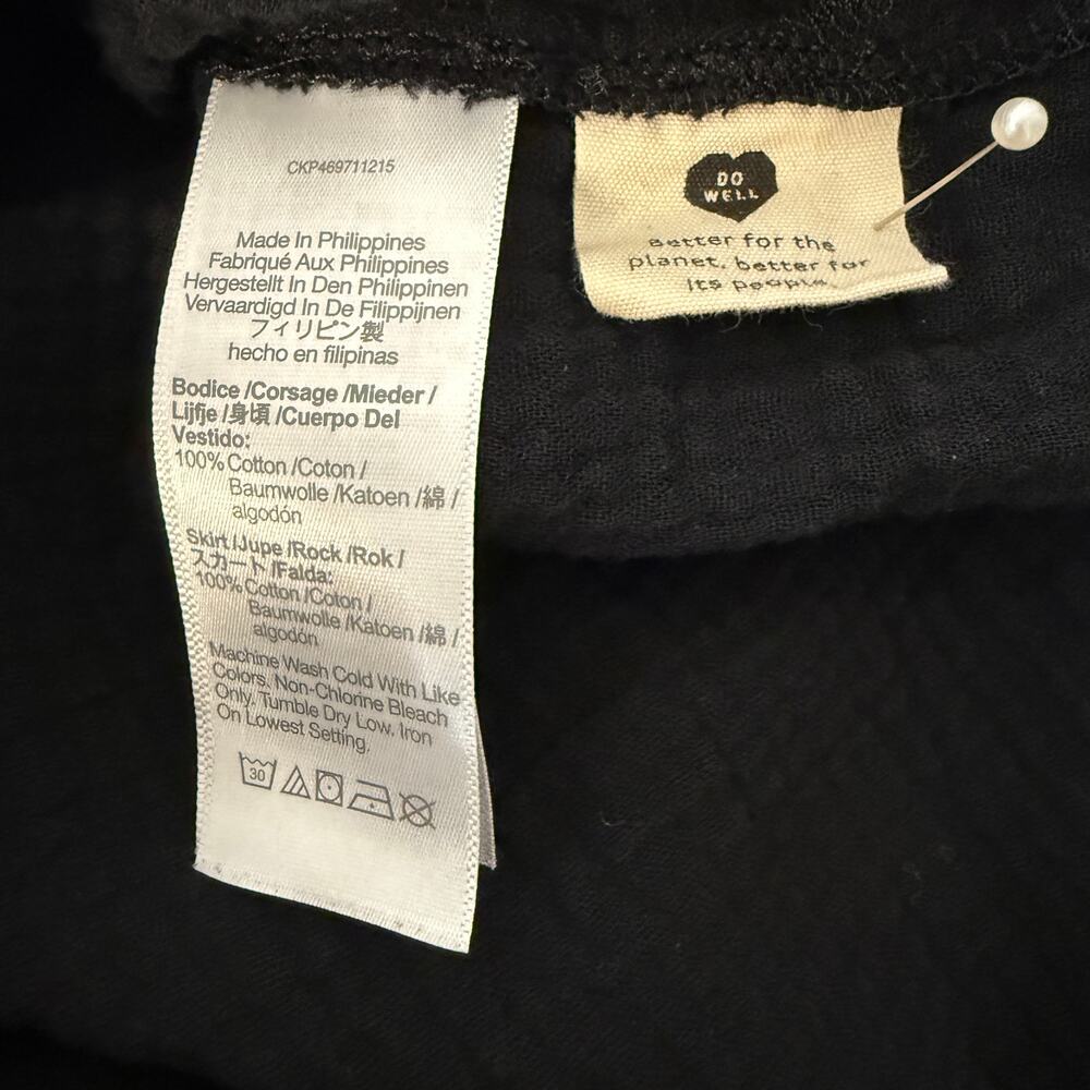 Madewell Black Tank Midi Dress XS Cotton Knit Casual Minimalist Basic - Picture 6 of 8